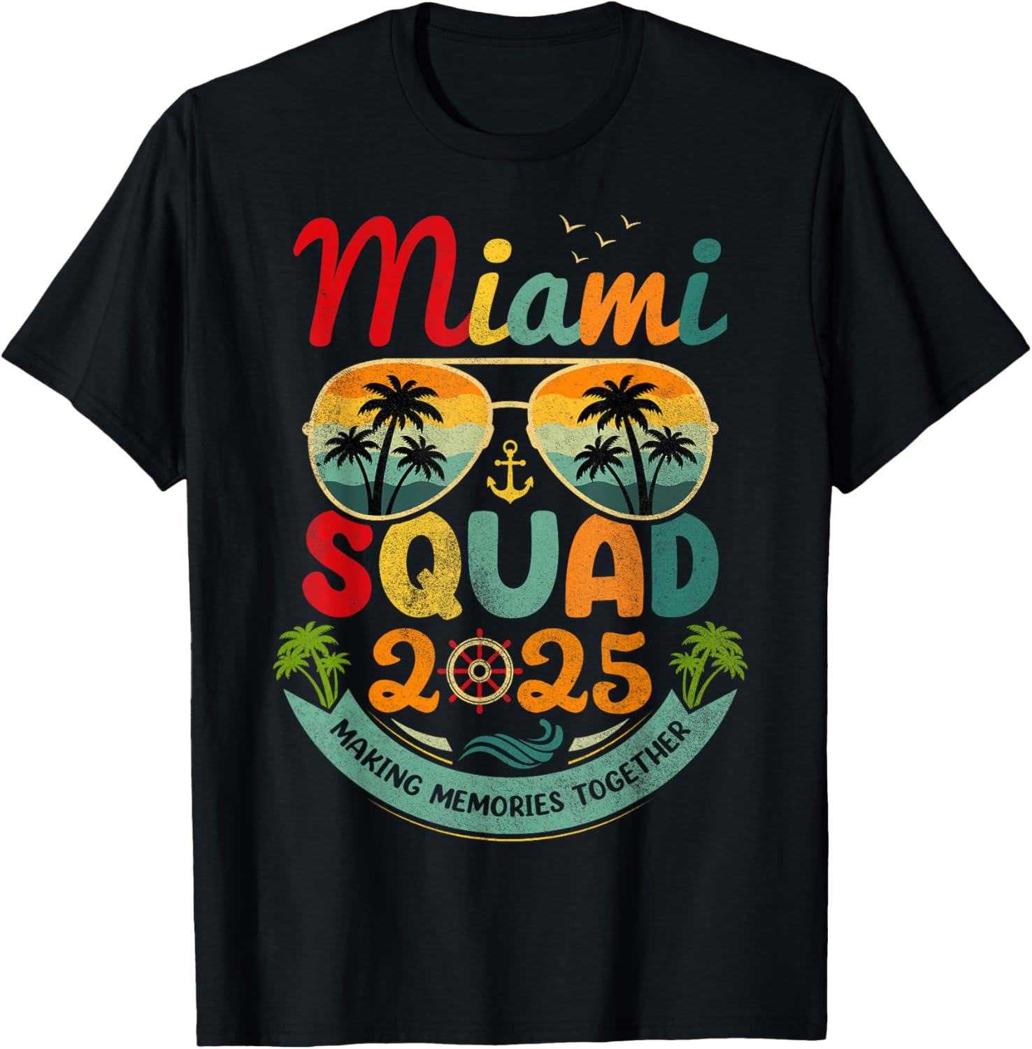 Miami Squad 2025 Vintage Beach Vacation T-Shirt for Group Fun - 12