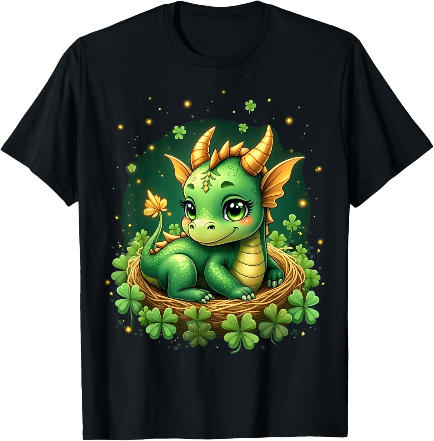 Lucky Dragon St. Patrick’s Day Fantasy T-Shirt for Festive Fun - 1