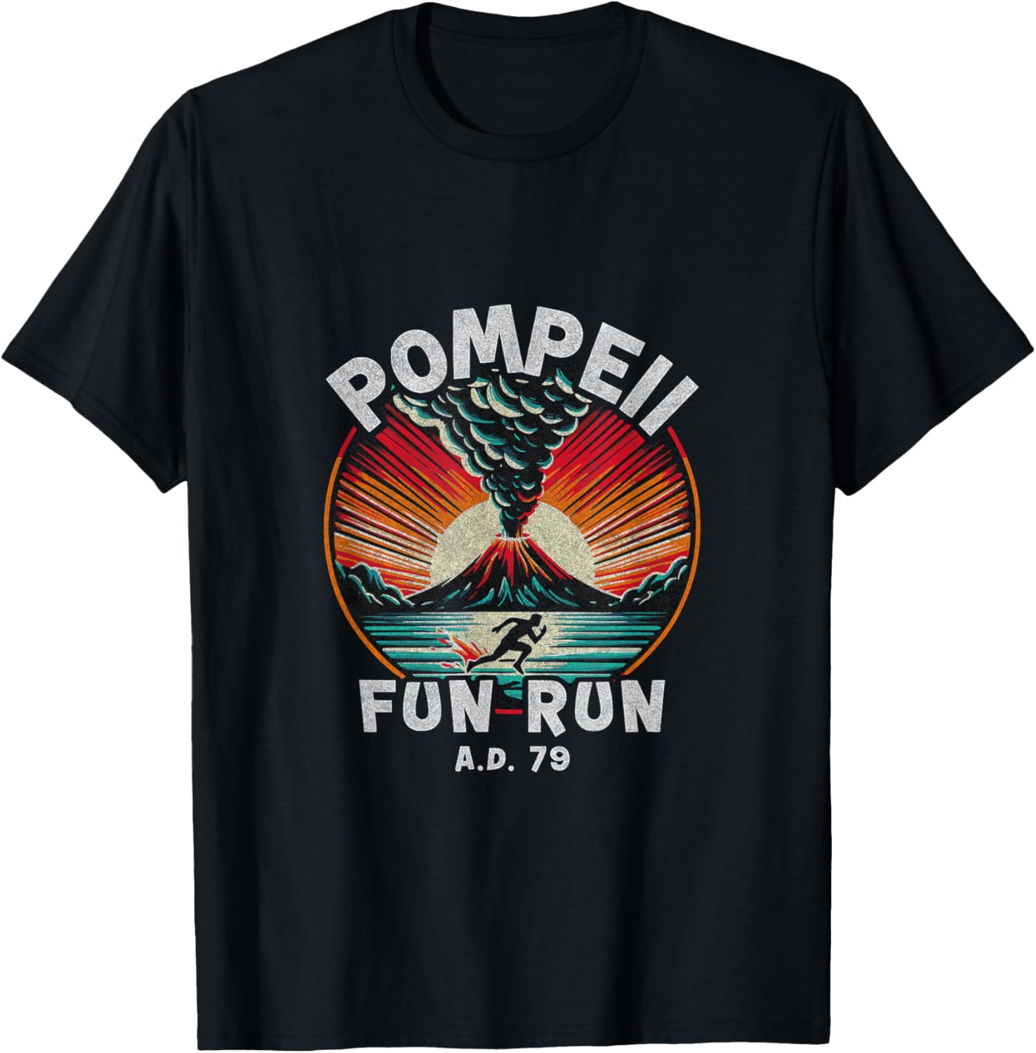 Pompeii Fun Run T-Shirt for Volcanology Lovers and History Buffs - 4