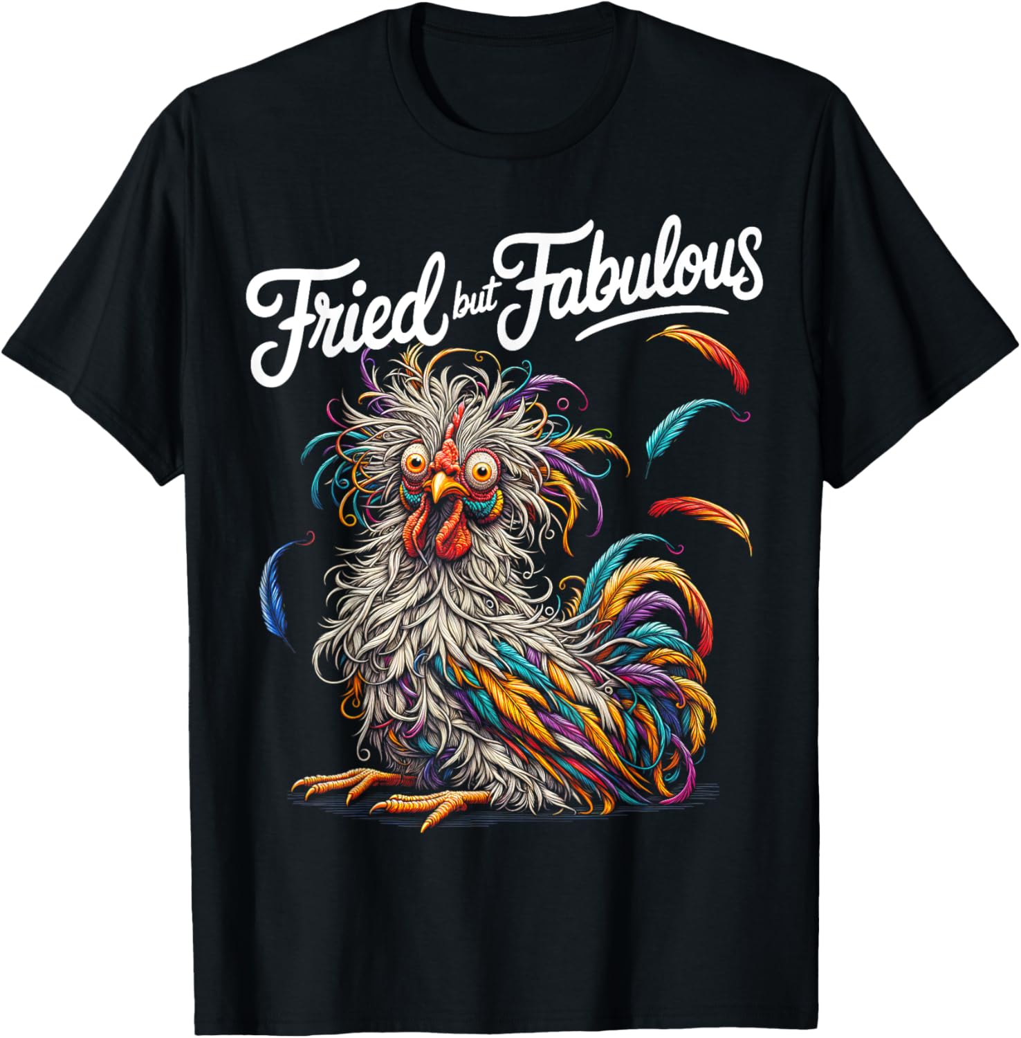 Funny Fried Chicken Love Graphic T-Shirt for Women - Fabulous Style - 2