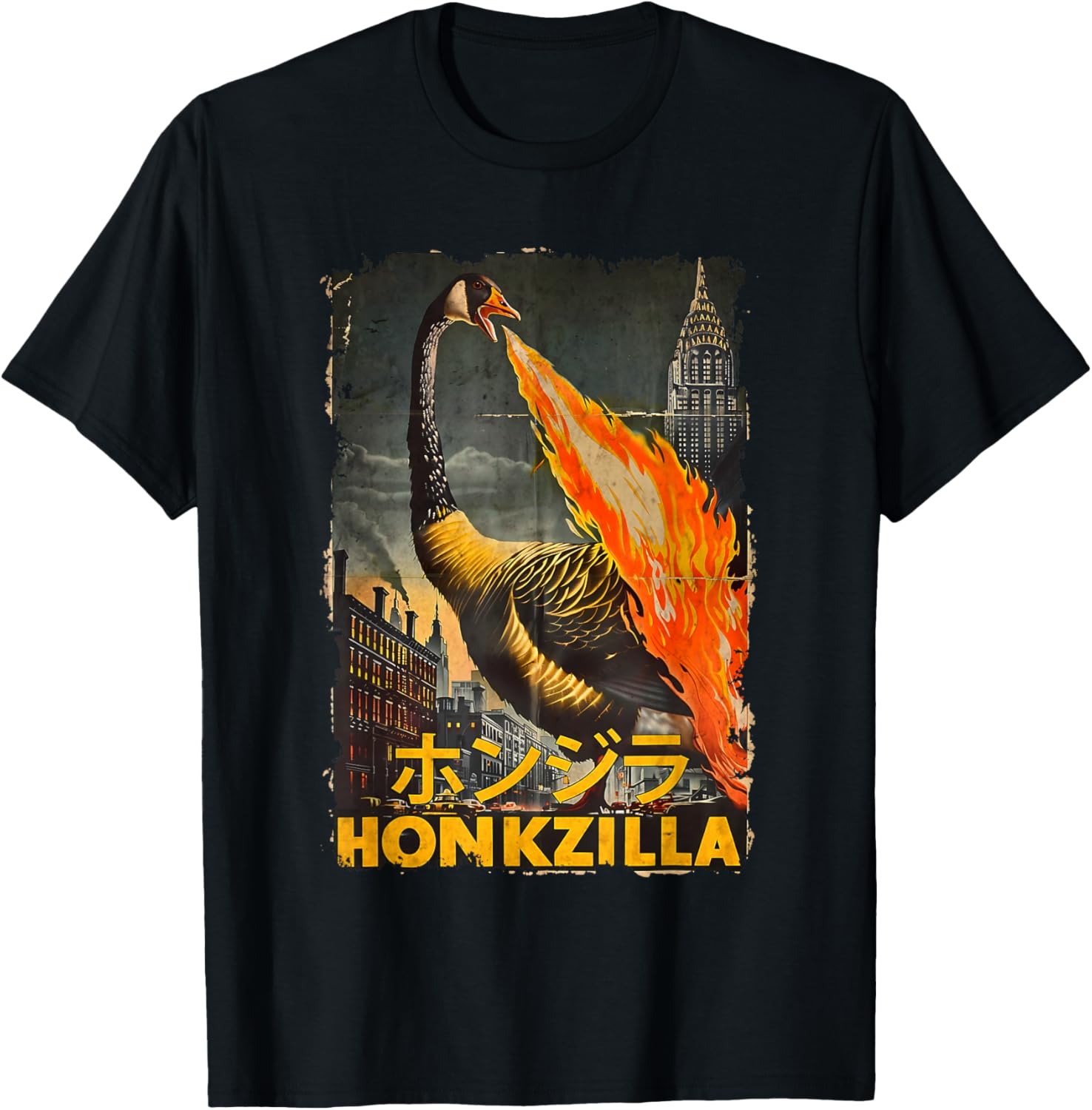 Vintage Honkzilla Silly Goose Catzilla T-Shirt for Fun, Quirky Style - 22