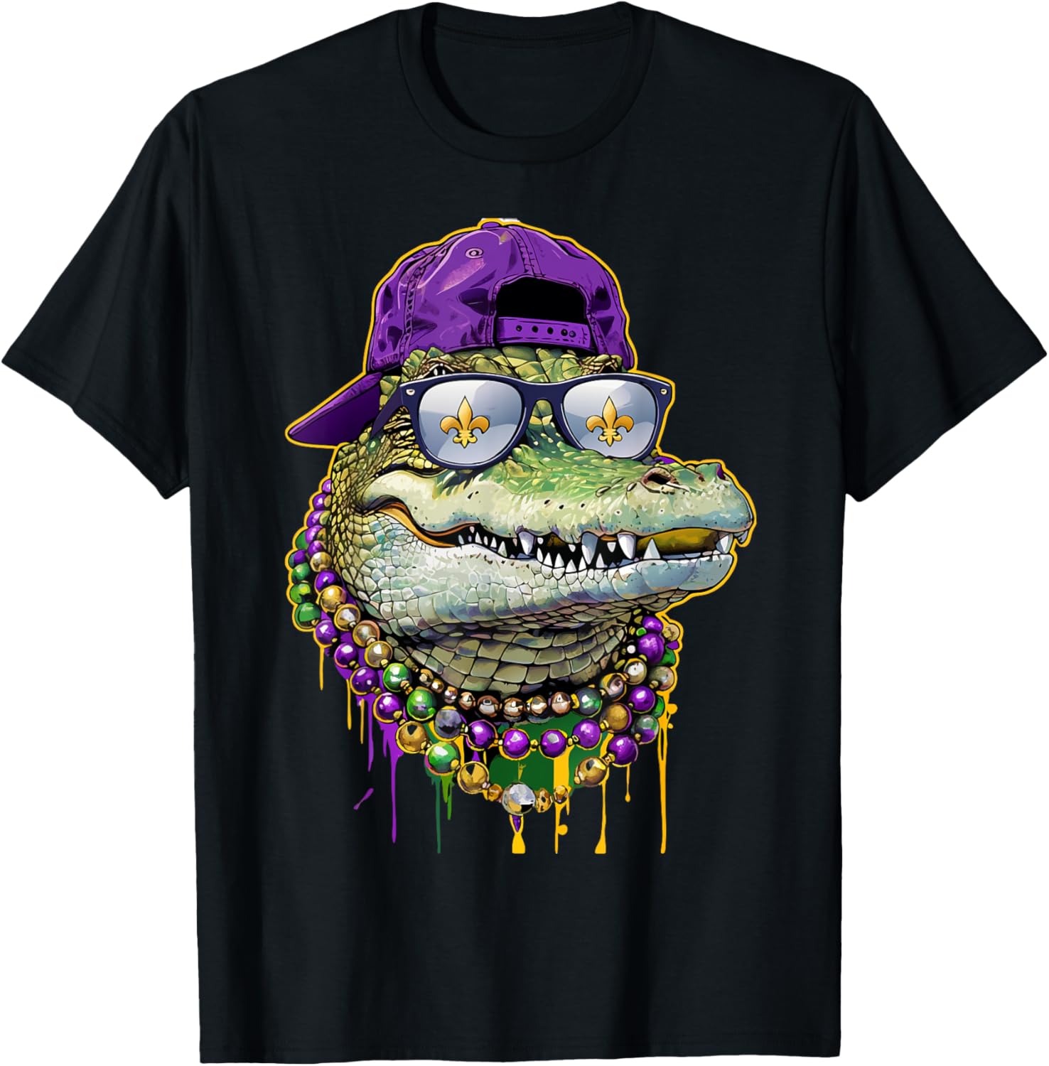 Mardigator Mardi Gras Alligator Costume T-Shirt for Men and Women - 19