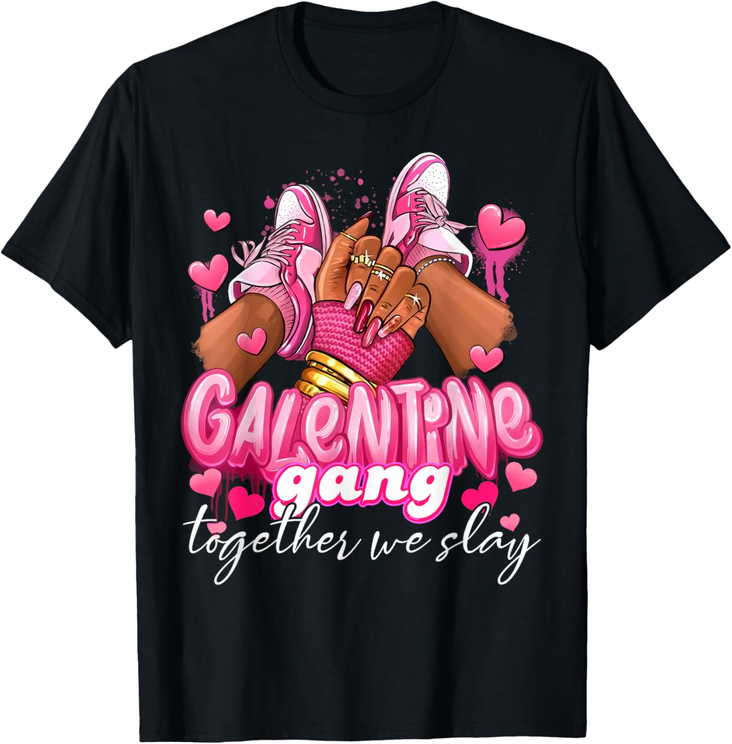 Women Galentine Gang Together We Slay Valentine's Day T-Shirt - 17