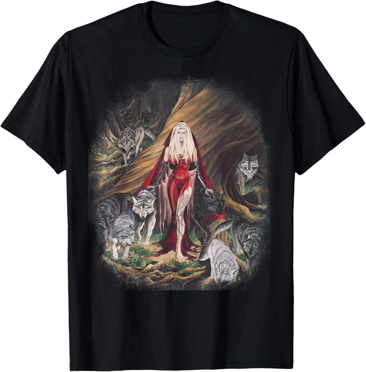 Howling Wolf T-Shirt by Ruth Thompson - Stylish Art Apparel for Nature Lovers - 2