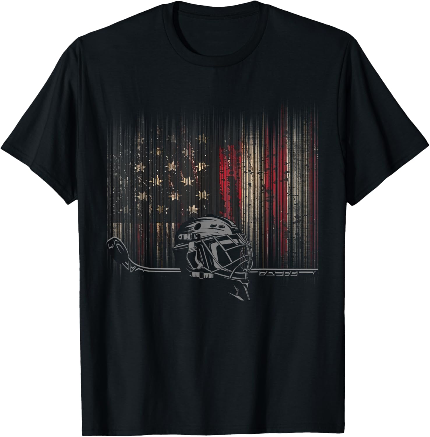 Patriotic American Flag Hockey T-Shirt for Hockey Lovers and Fans - 2