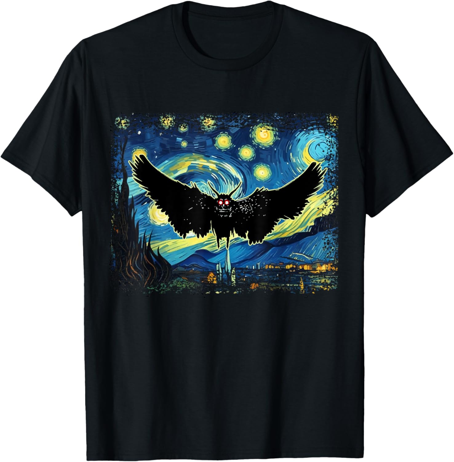Mothman Starry Night T-Shirt for Unique Style and Comfort - 4