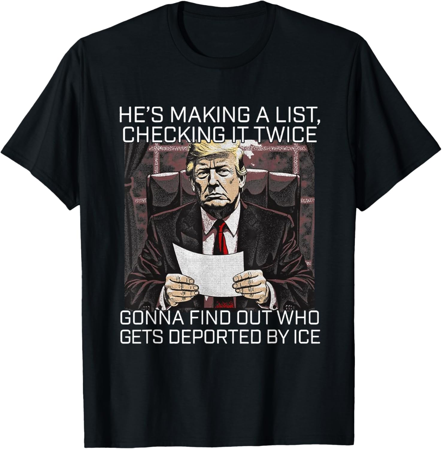 He's Making A List Checking It Twice T-Shirt for Christmas Cheer - 11