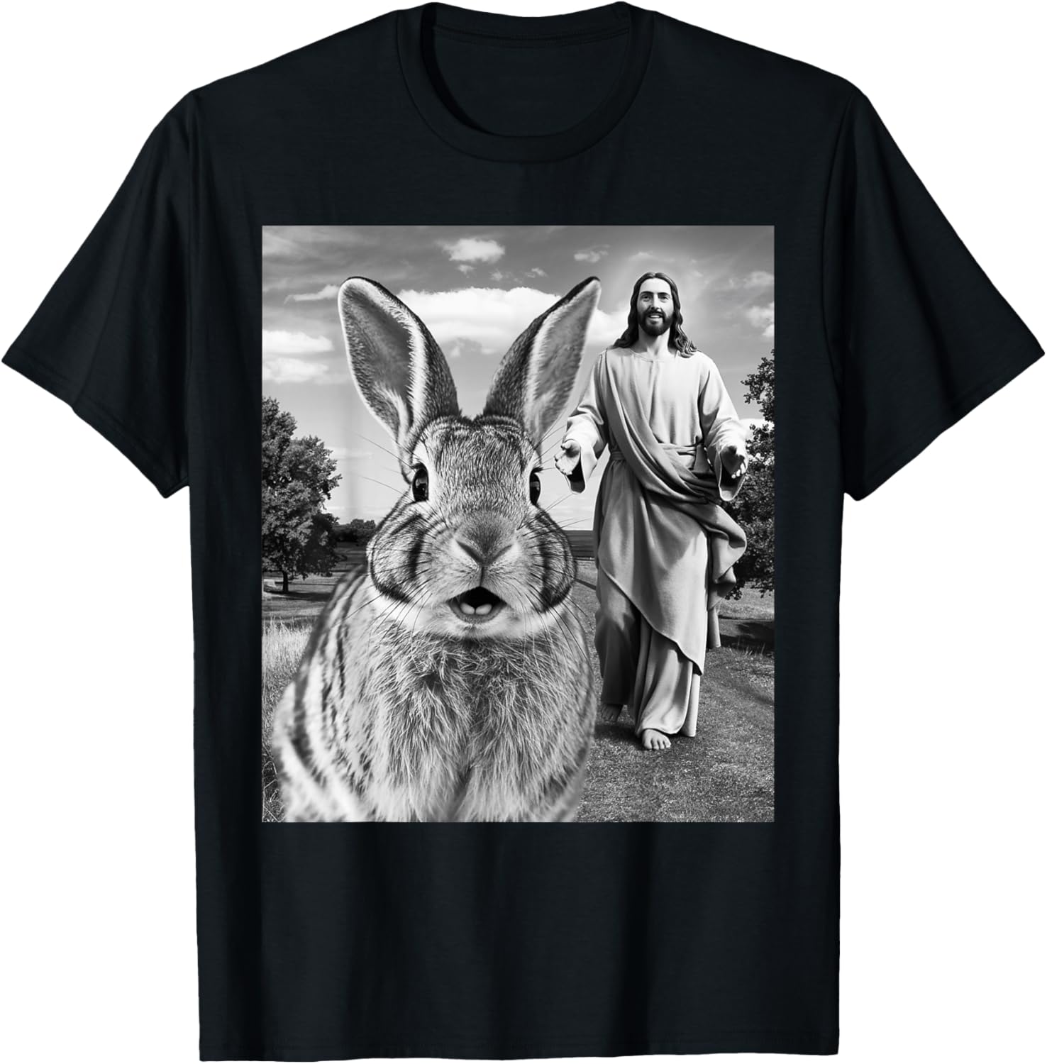 Happy Easter Bunny Selfie T-Shirt for Men Women Kids Fun Christian Style - 6