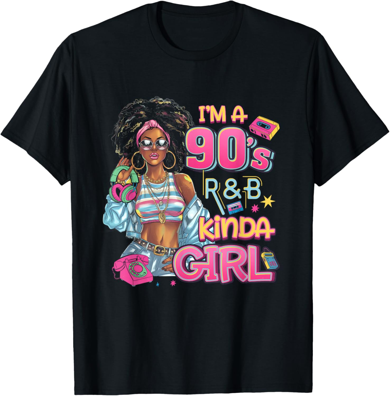 90s Kinda Girl RnB Hip Hop Soul Vibe Throwback Music T-Shirt - 9