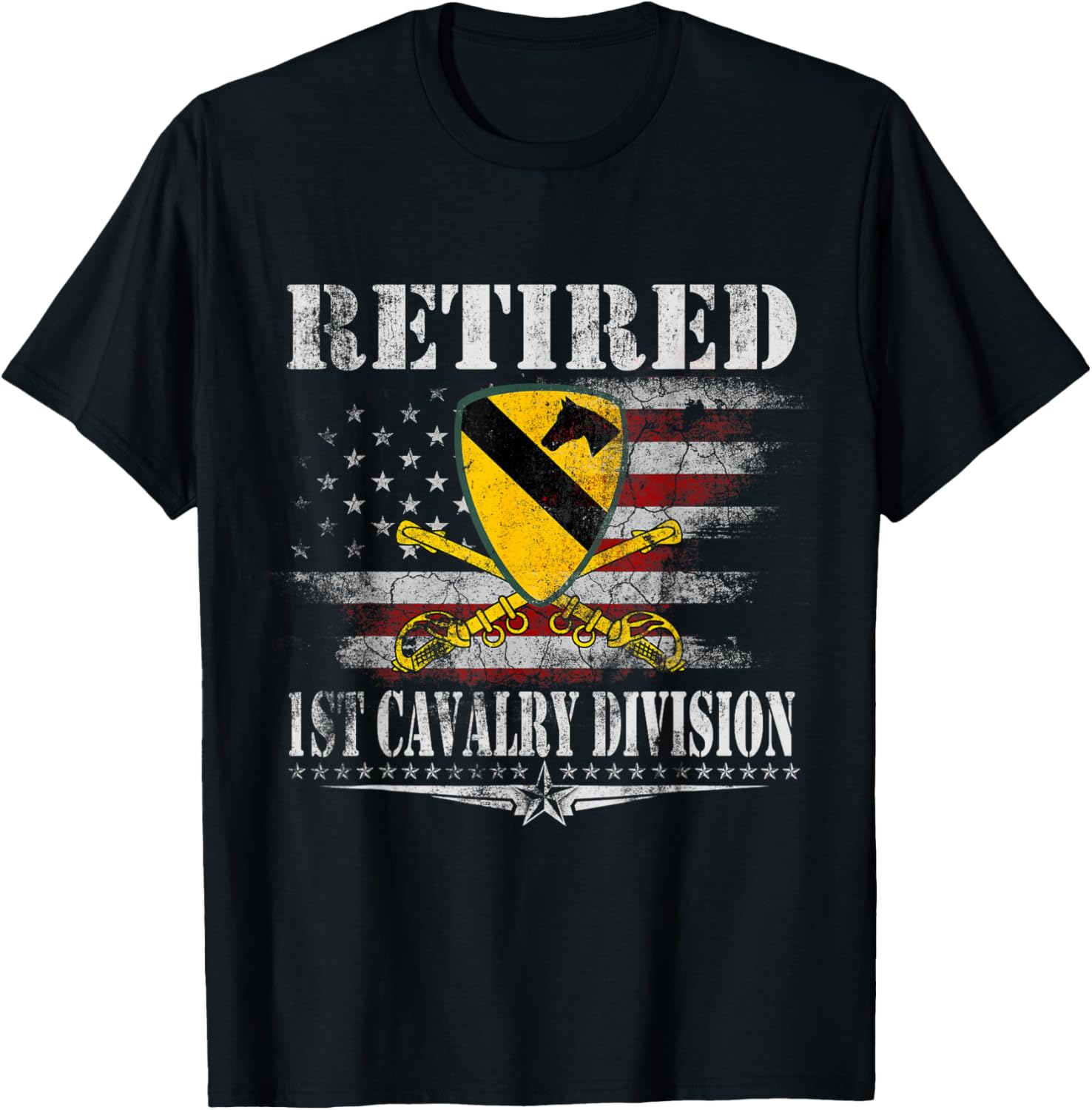 Retired 1st Cavalry Division Veteran T-Shirt for Patriotic Heroes - 9