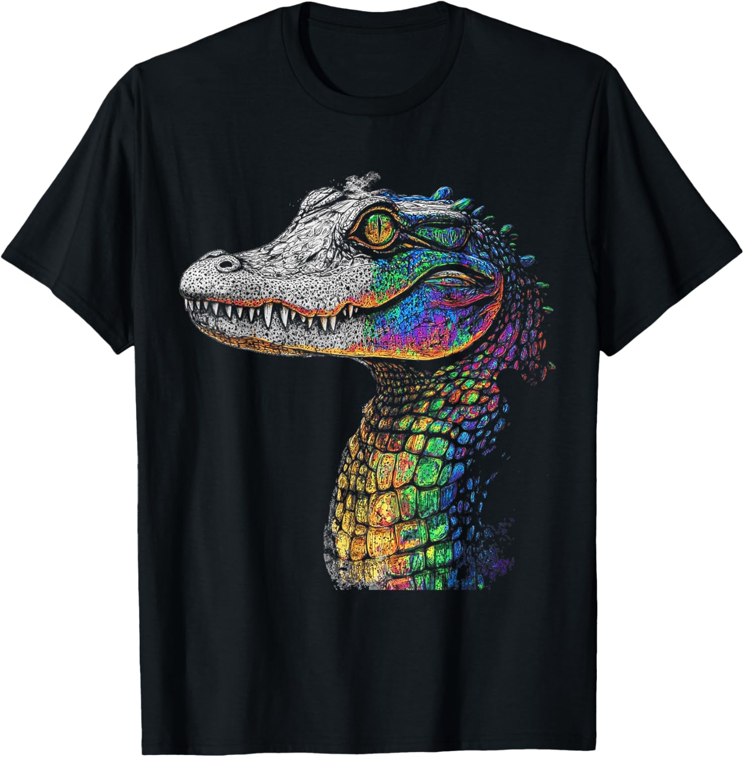 Alligator Animal Motif Artwork T-Shirt for Fun and Stylish Outfits - 1