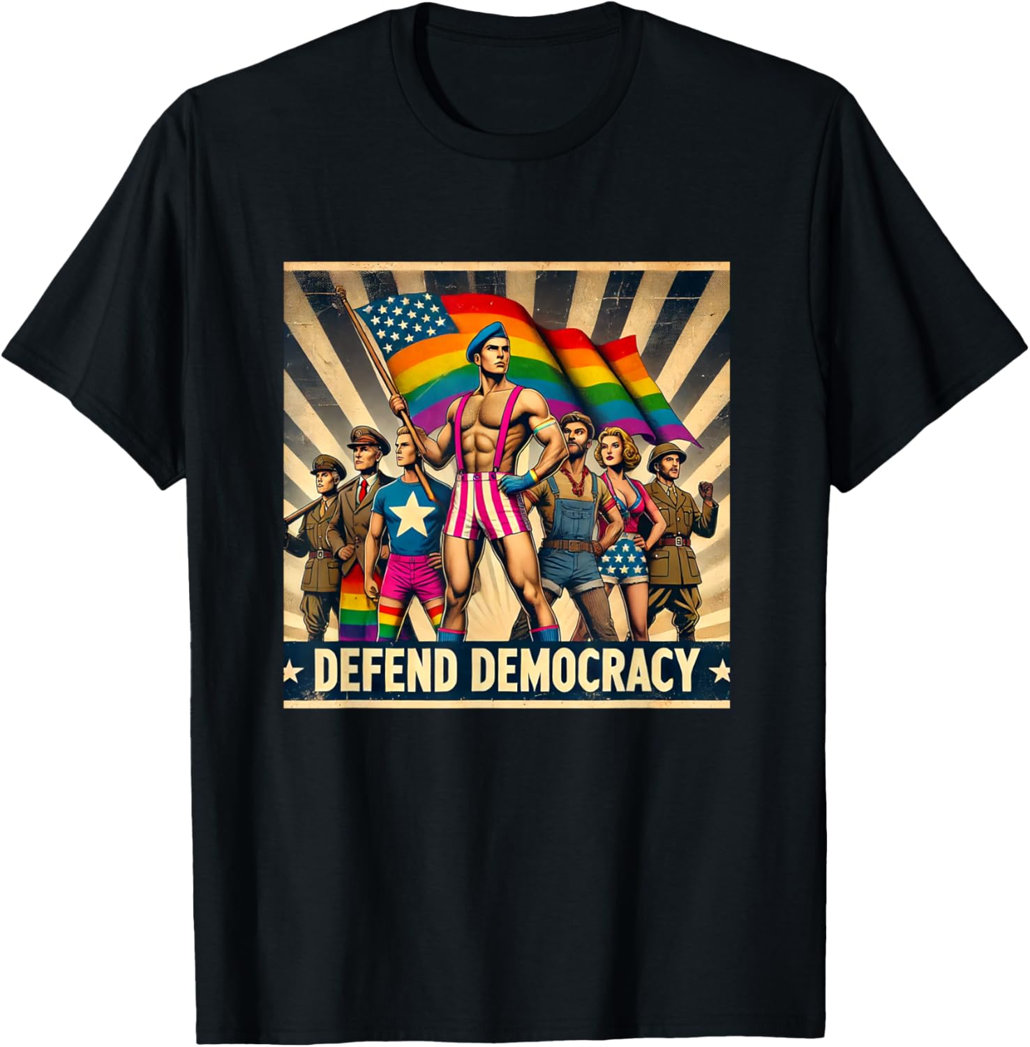 LGBTQ Defend Democracy T-Shirt - Bold Statement Tee for Allies and Activists - 15