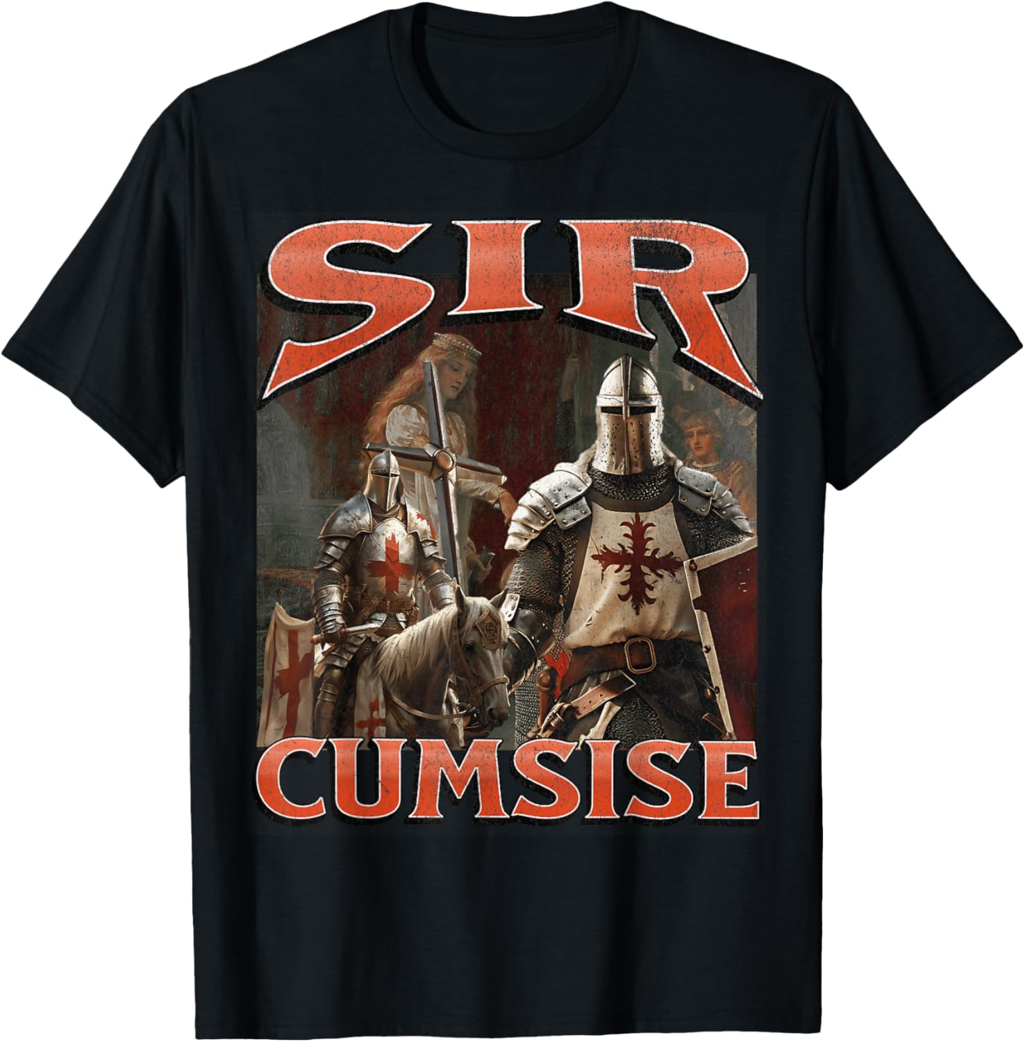 Funny Sir Cumcise Knight Meme Graphic T-Shirt for Unique Style Lovers - 23