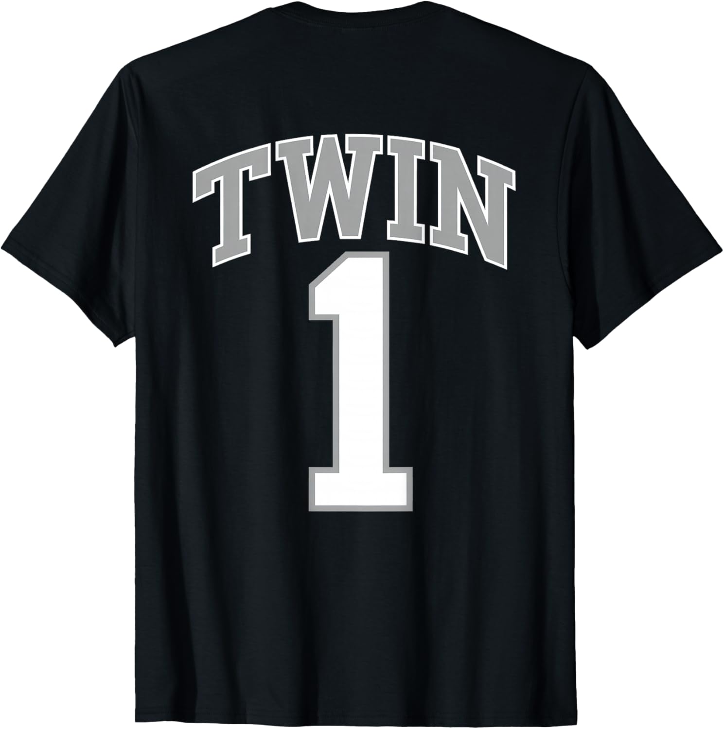 Matching TWIN 1 and TWIN 2 Funny Jersey T-Shirts for Adults and Kids - 4