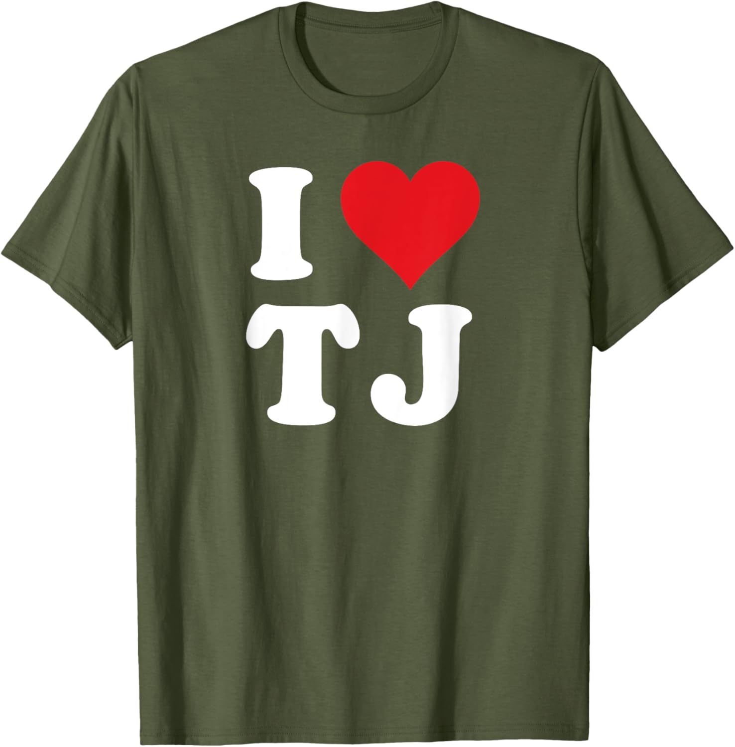 I Love TJ Initials T-Shirt Cute Heart Design for T J Fans - 20