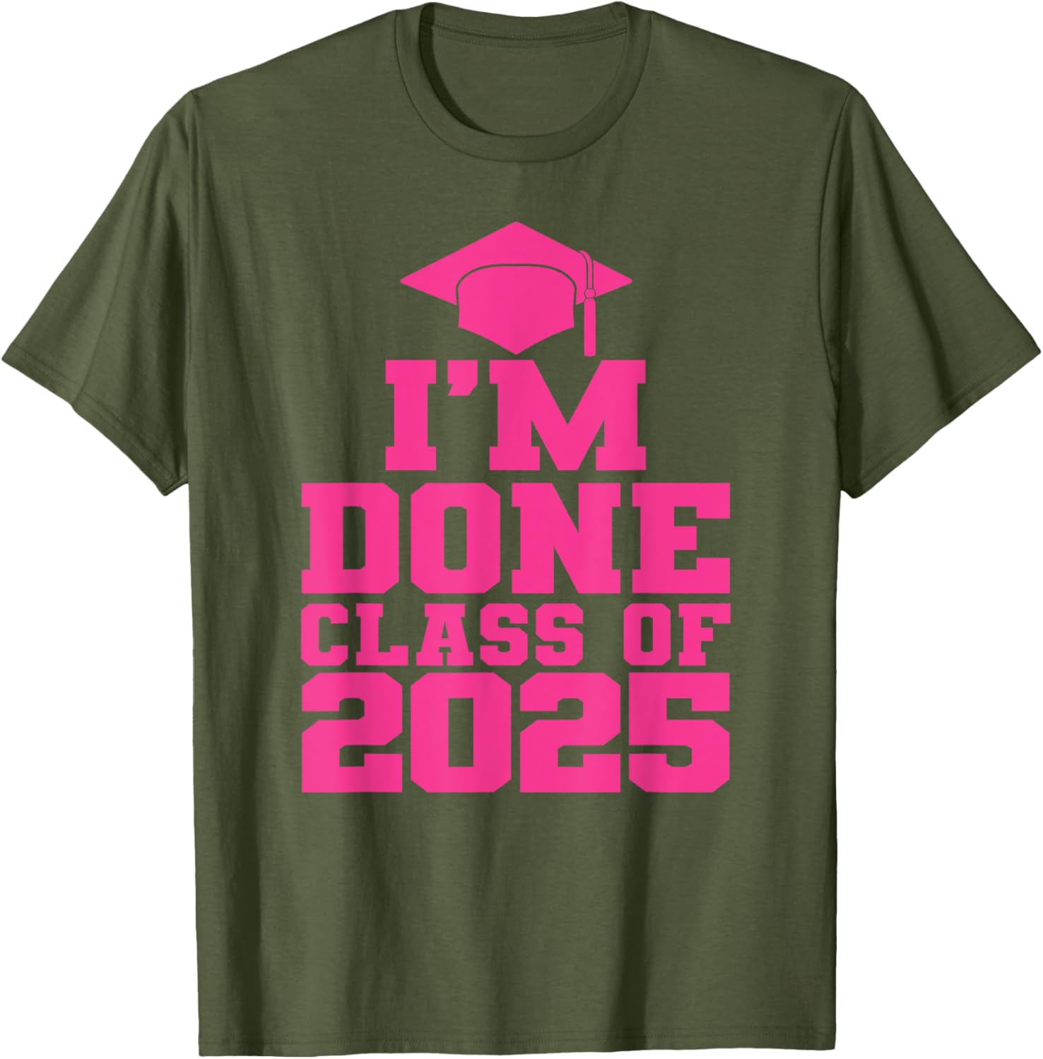 Fun Pink Graduation T-Shirt for Class of 2025 Women and Girls - 19