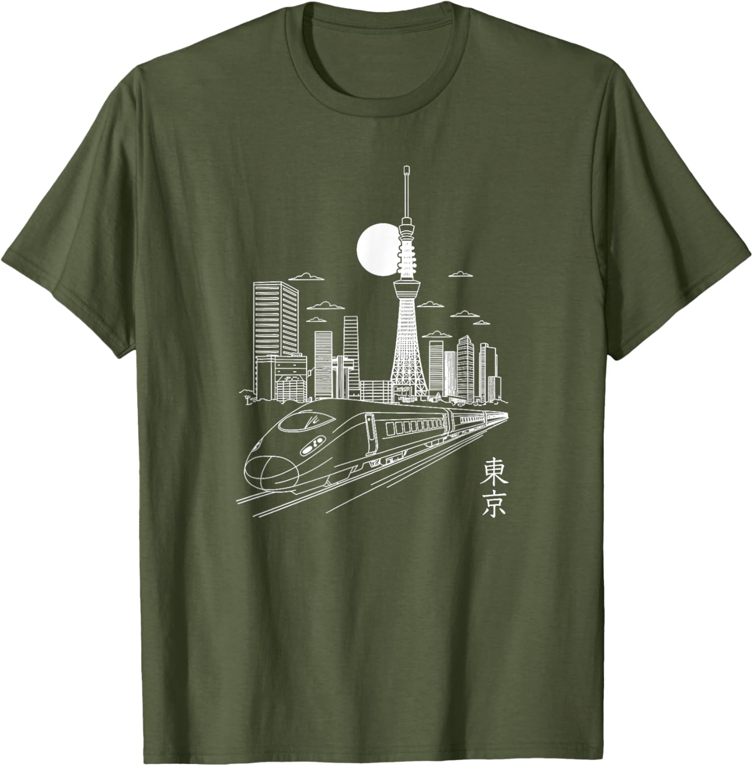 Tokyo Skyline T-Shirt with Skytree and Tokyo Tower Landmarks - 1