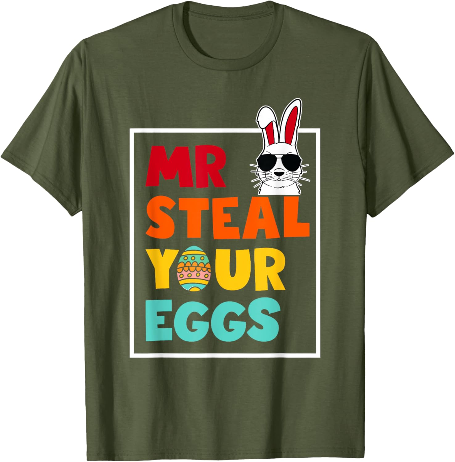 Funny Mr Steal Your Eggs Bunny T-Shirt for Toddlers - Easter Spring Style - 8