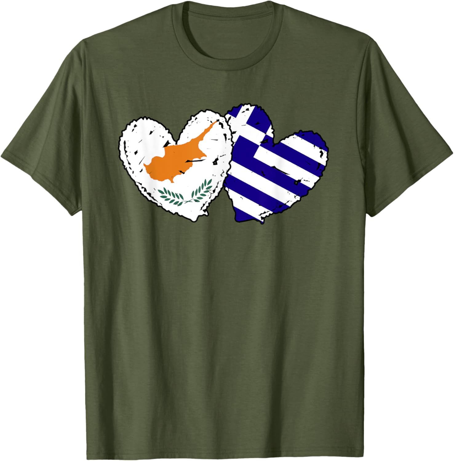 Cyprus Greece Heart Flag T-Shirt for Cypriot Greek Ancestry Lovers - 25