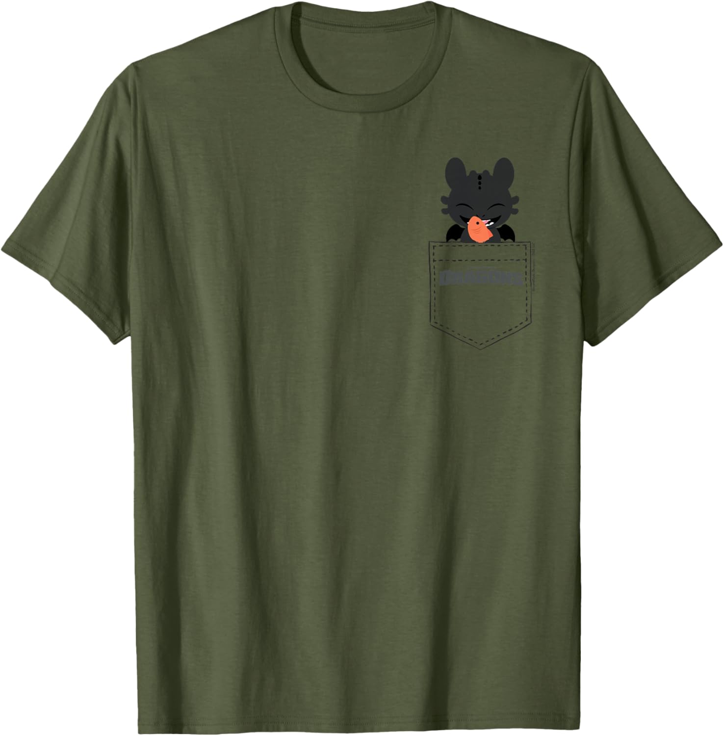 DreamWorks Dragons Toothless Faux Pocket T-Shirt for Fans and Adventures - 16