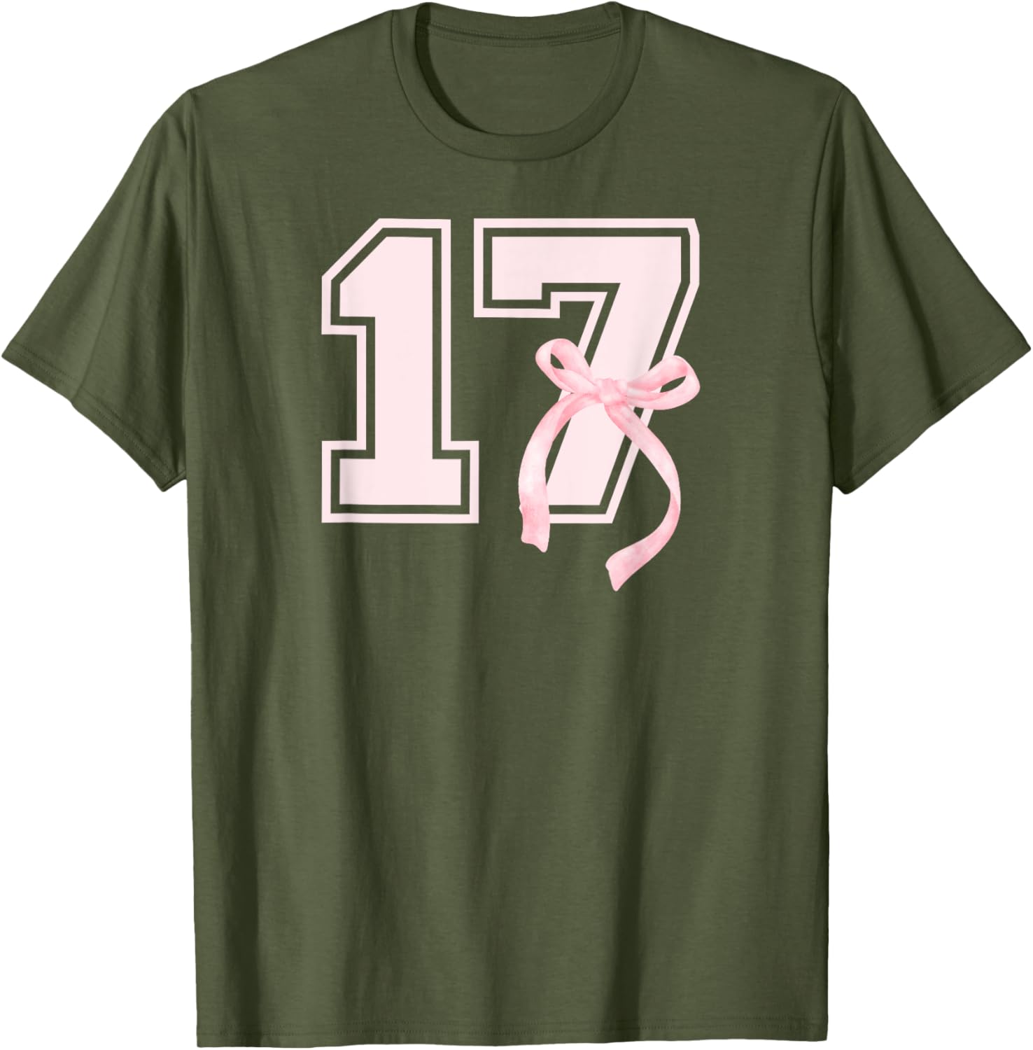 17th Birthday Bow T-Shirt for Stylish Seventeen Year Old Girls - 12