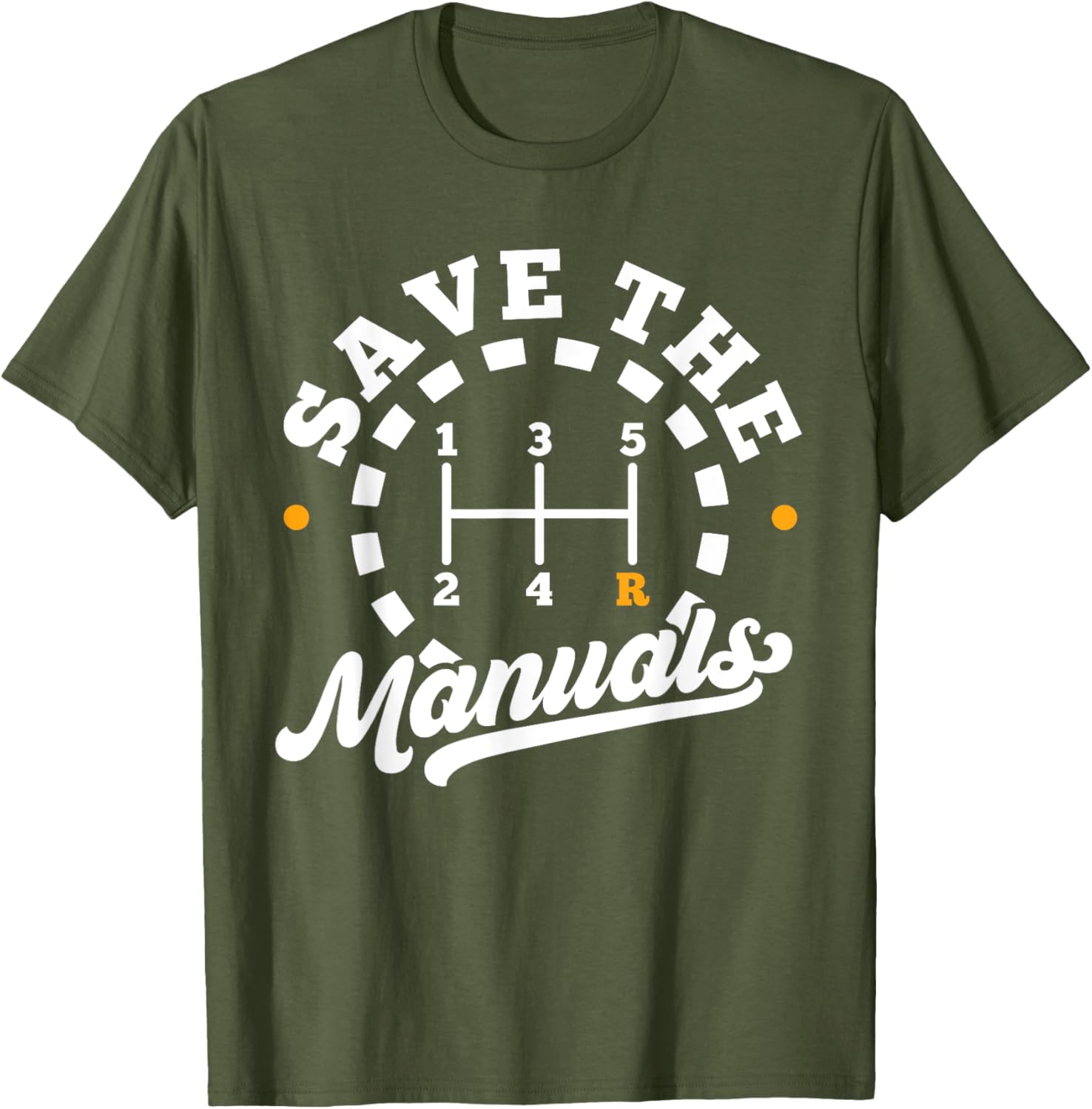 Save The Manuals Car Lover T-Shirt for Stick Shift Enthusiasts - 1