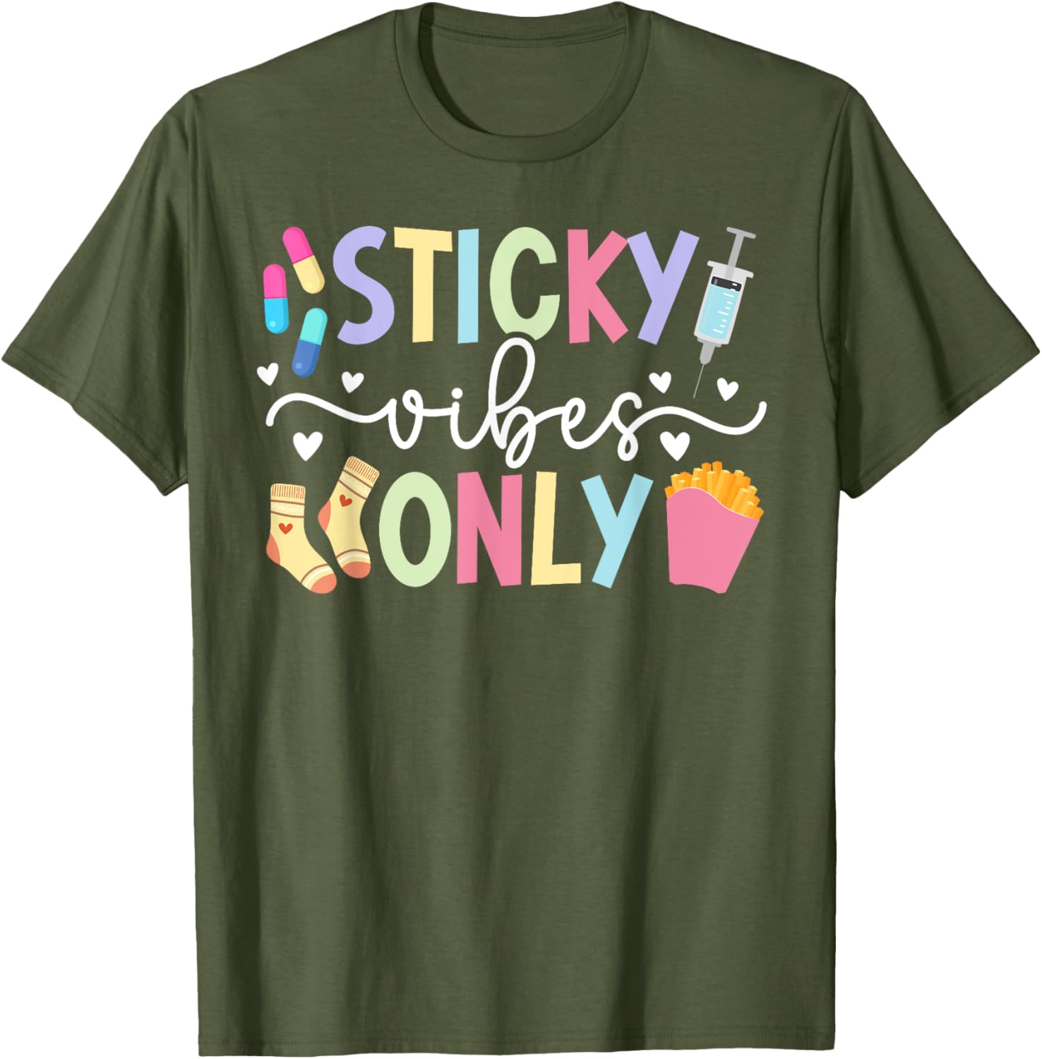 Sticky Vibes Only IVF Mom Transfer Day T-Shirt for Fertility Support - 4