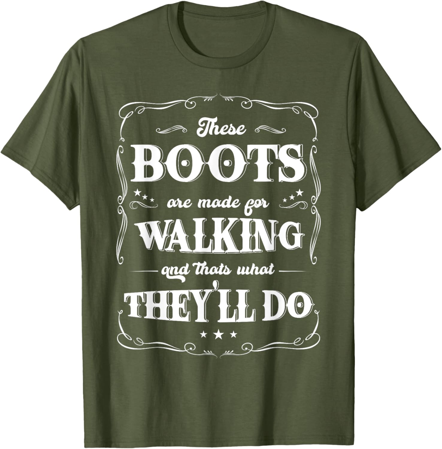 Retro 60's Humor T-Shirt: These Boots Are Made For Walking Design - 3