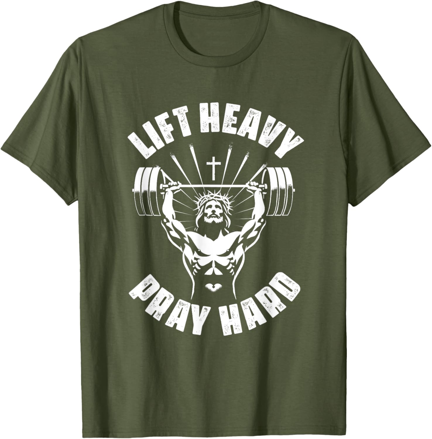 Lift Heavy Pray Hard Christian Bodybuilding T-Shirt for Gym Lovers - 14