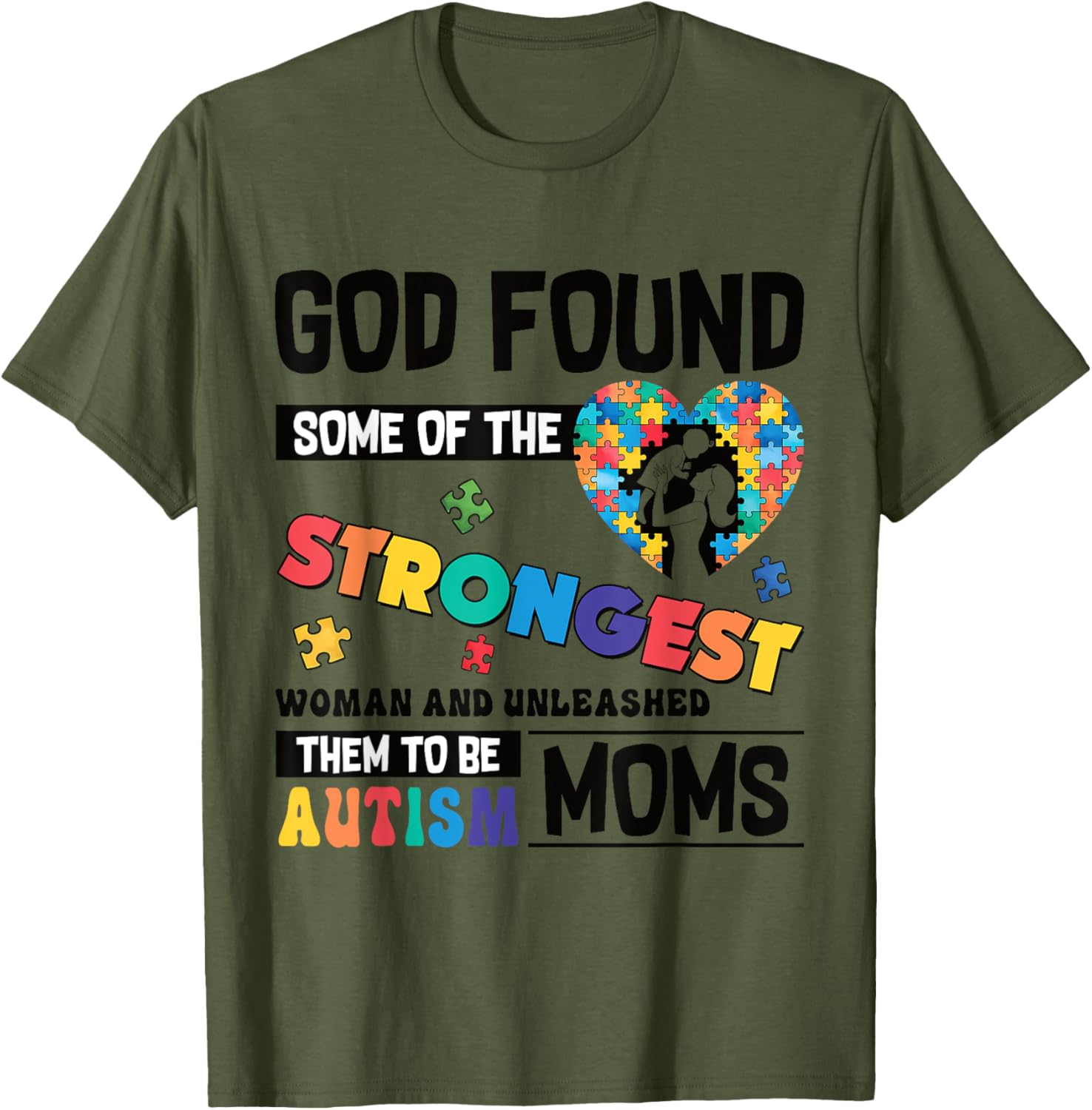 Strongest Autism Mom T-Shirt for Proud Moms of Autistic Kids - 1