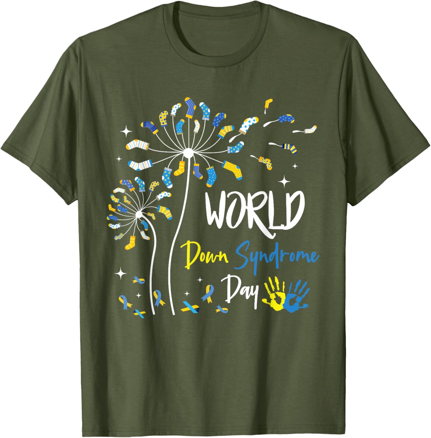 Rock Your Socks Down Syndrome Day Dandelion Awareness T-Shirt - 5