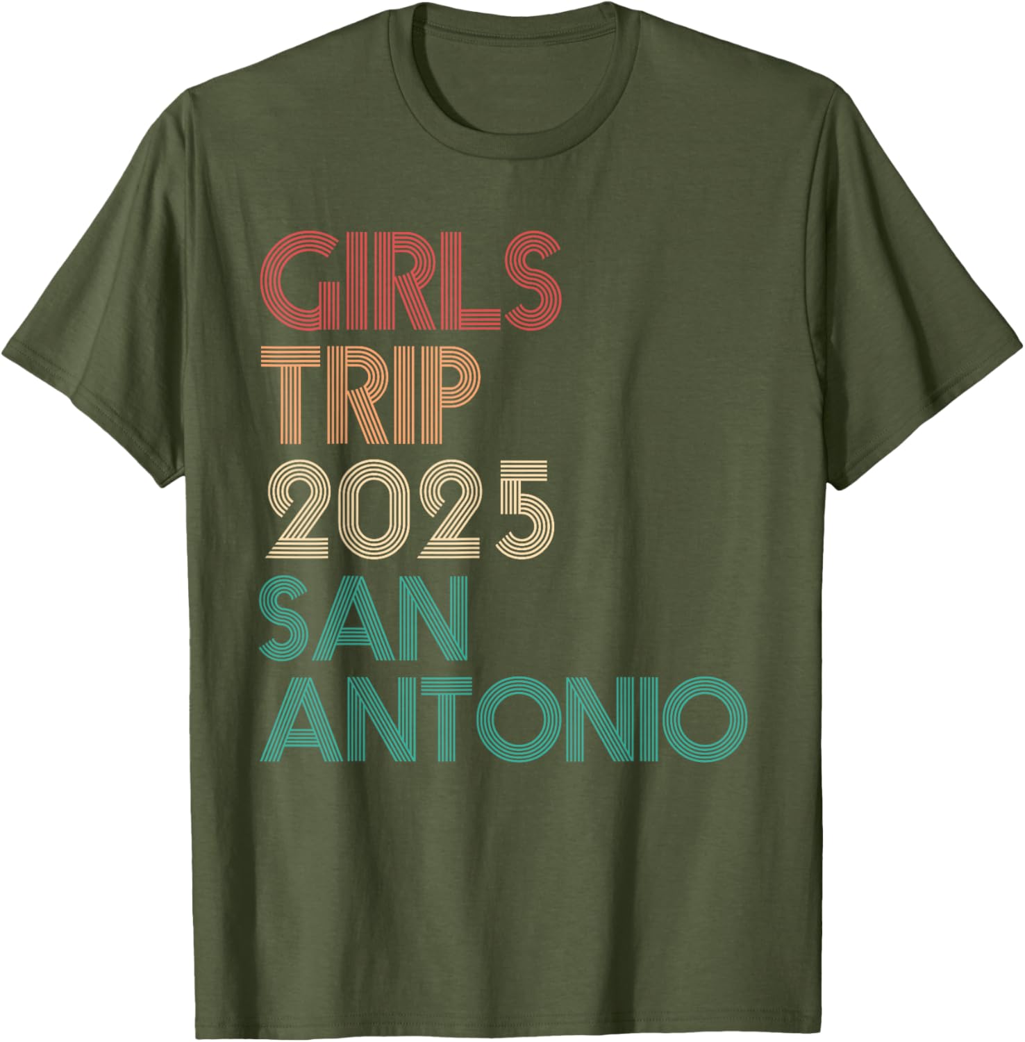 Girls Trip San Antonio Texas 2025 Retro Summer Vacation T-Shirt - 7