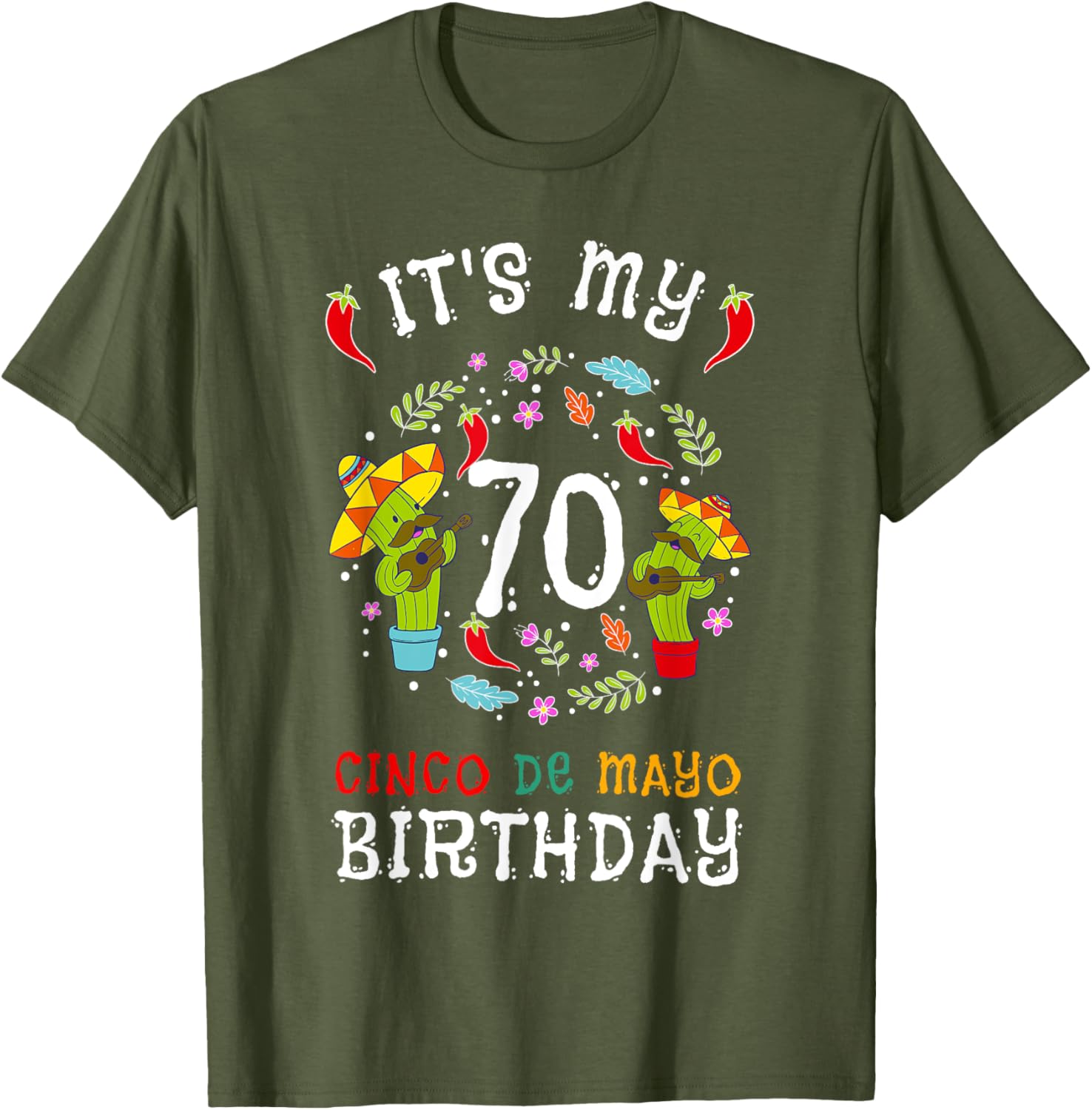 Celebrate 70th Birthday with Fun Cinco De Mayo T-Shirt for Kids and Men - 19