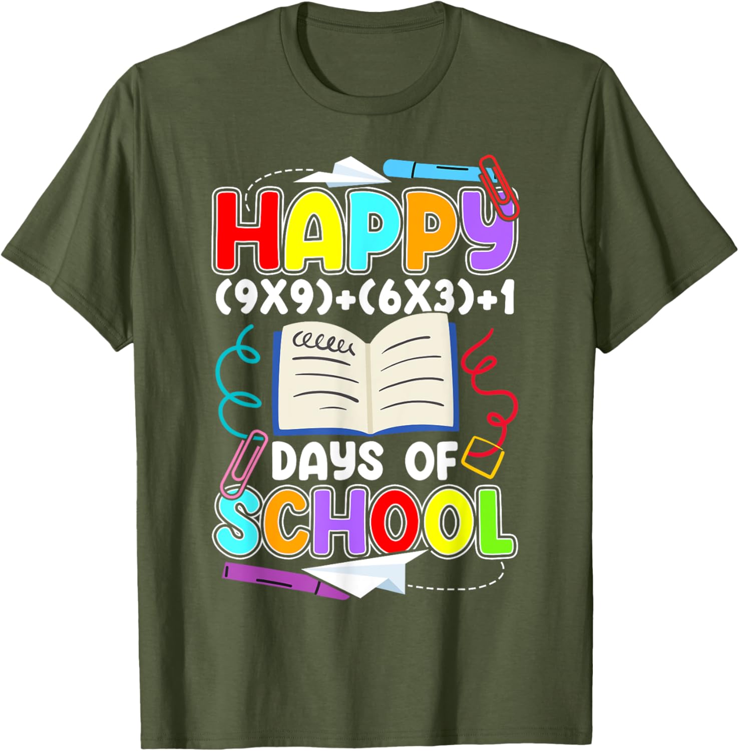 Happy 100 Days of School Math T-Shirt for Kids Celebrating 100th Day - 13