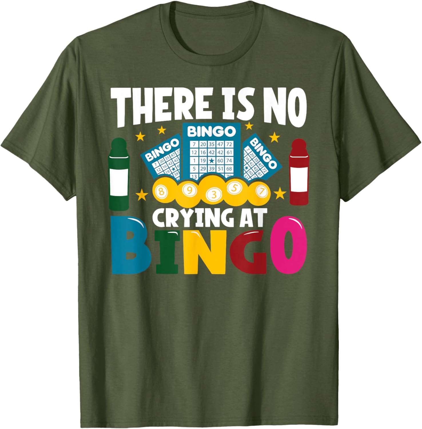 Funny Bingo Player T-Shirt No Crying at Bingo Casual Tee for Gamers - 2