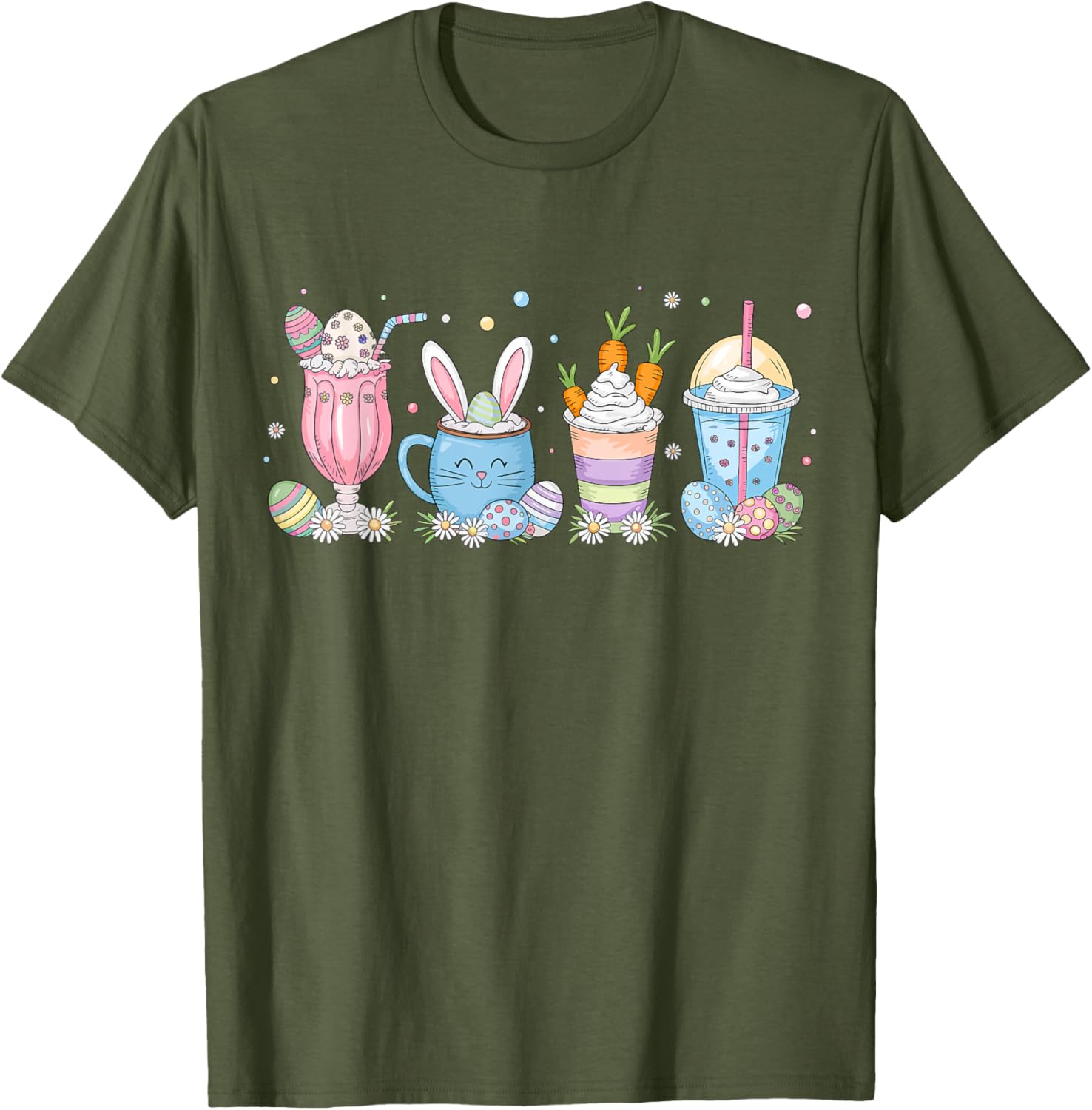 Coffee Lover T-Shirt for Women | Cute Latte Iced Cream Design for Easter - 24