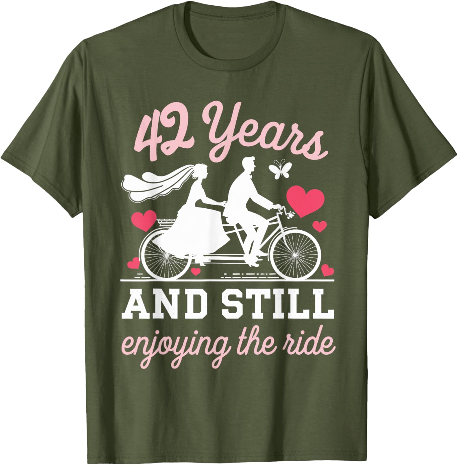 42nd Wedding Anniversary T-Shirt Enjoy the Ride 42 Years of Love - 5