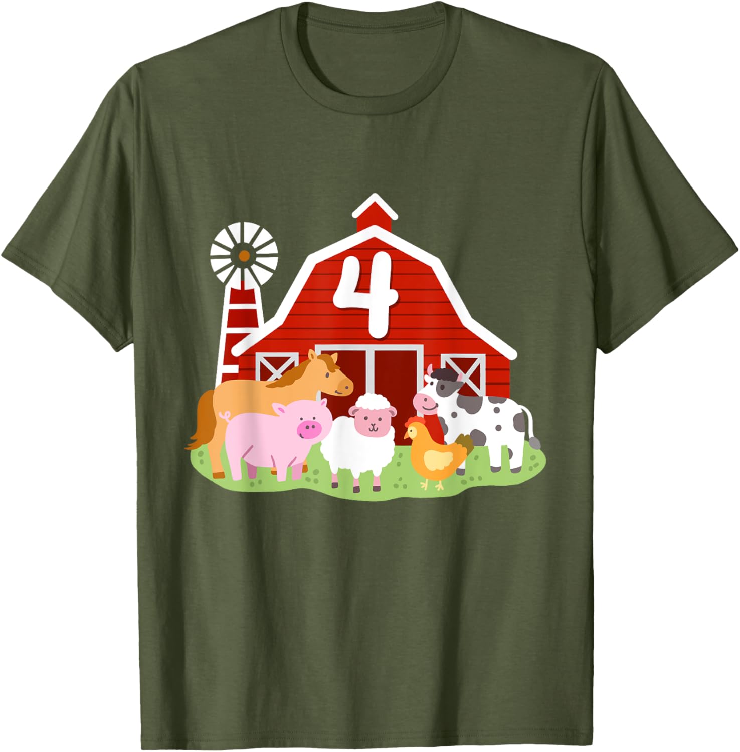 Adorable 4th Birthday Farm Animals T-Shirt for Boys Toddler Party Fun - 11