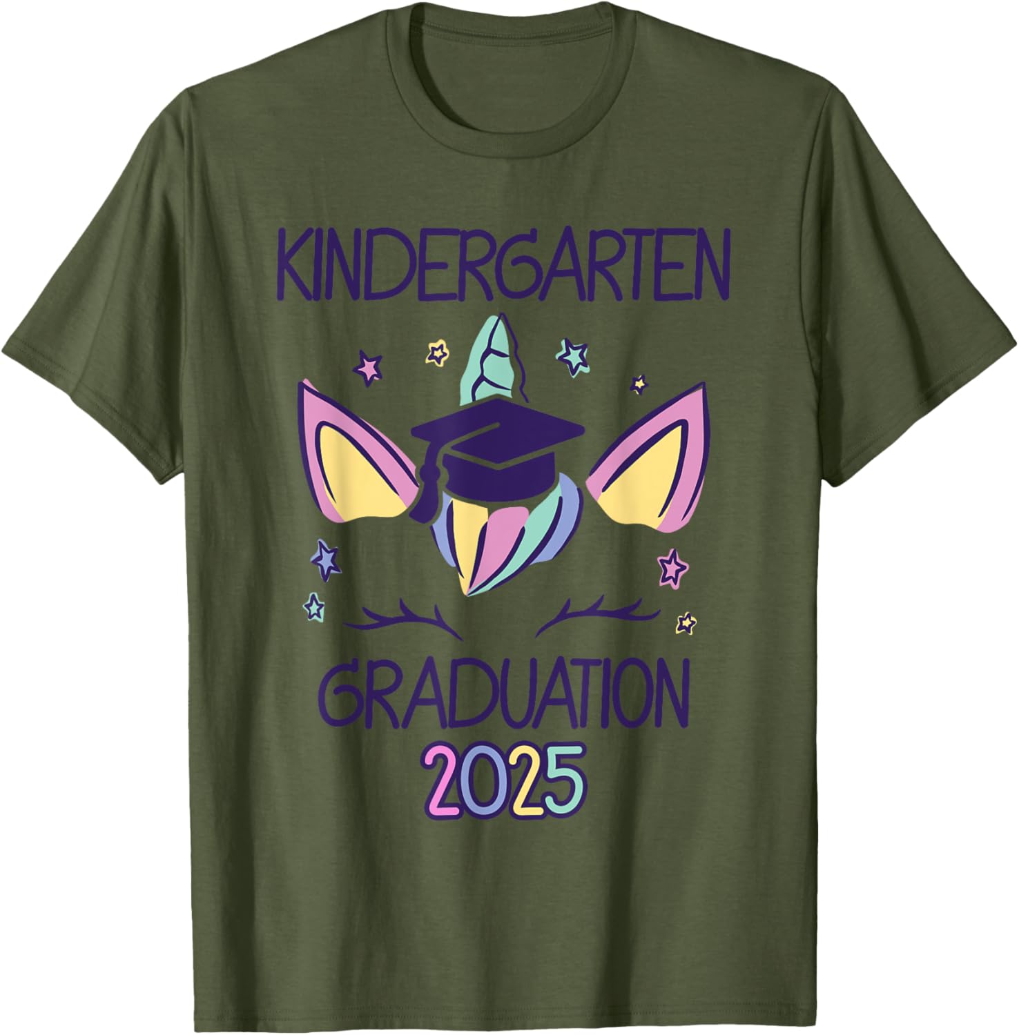 Adorable Unicorn Kindergarten Graduation 2025 T-Shirt for Kids - 13