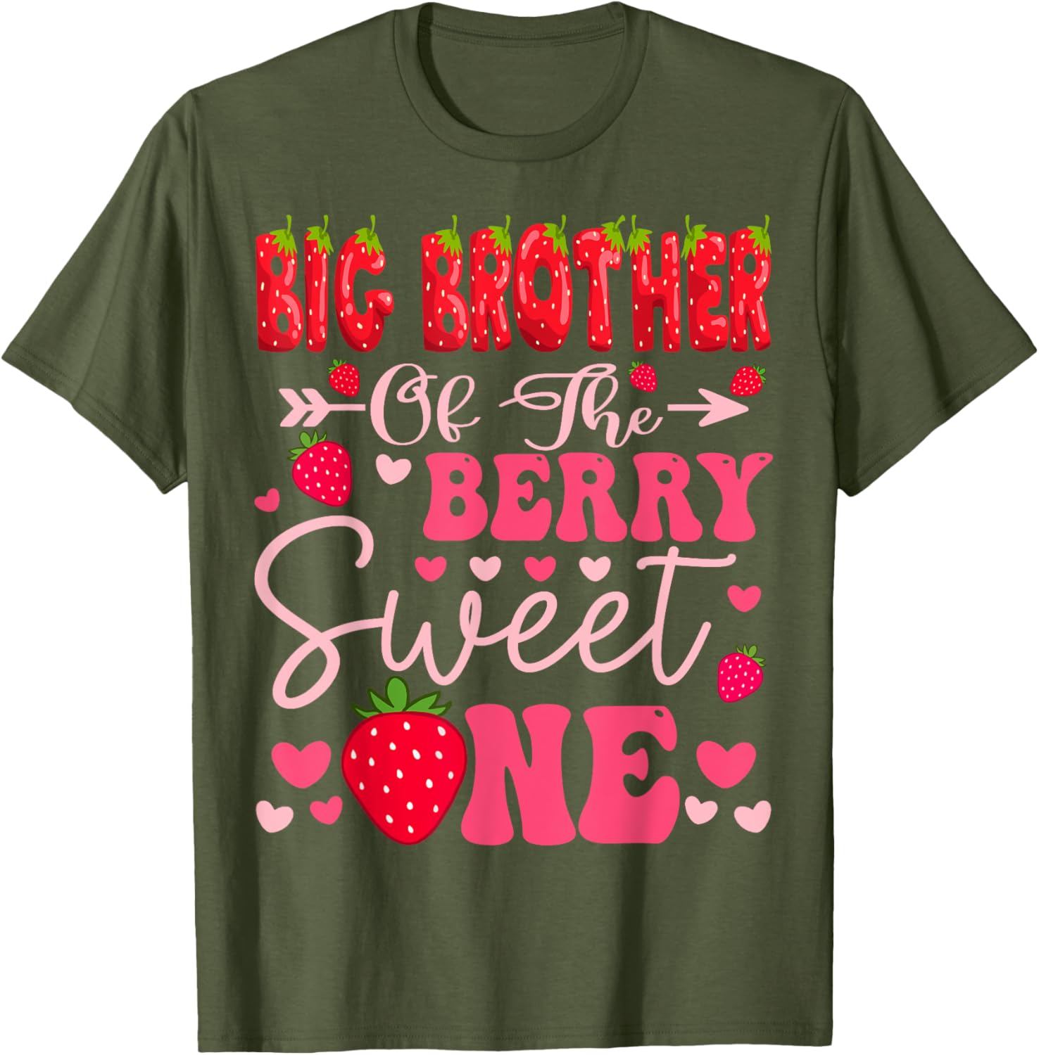 Big Brother Berry Sweet Strawberry 1st Birthday T-Shirt for Kids - 10