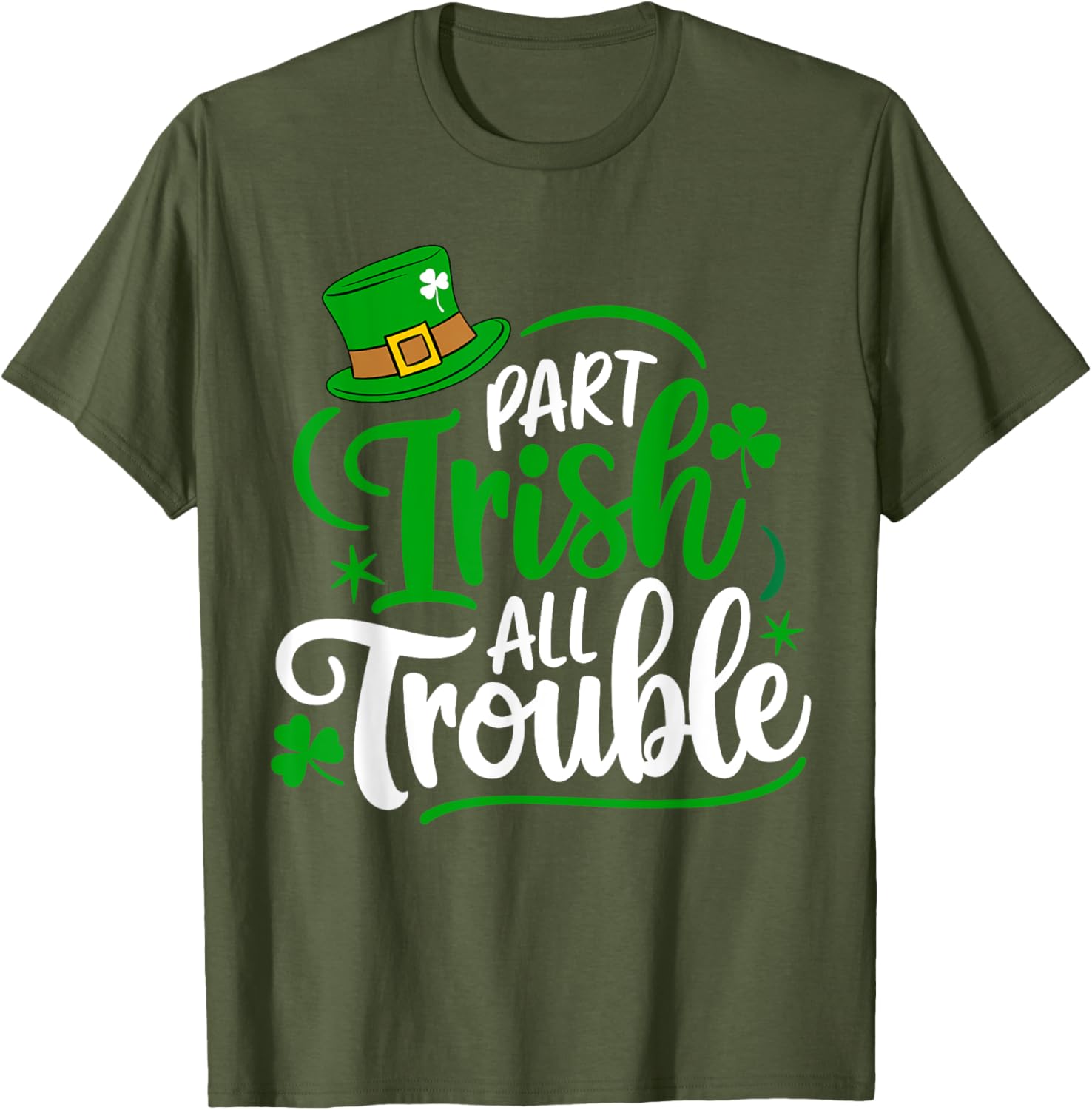 Part Irish All Trouble Funny St. Patrick's Day T-Shirt for Festive Fun - 2