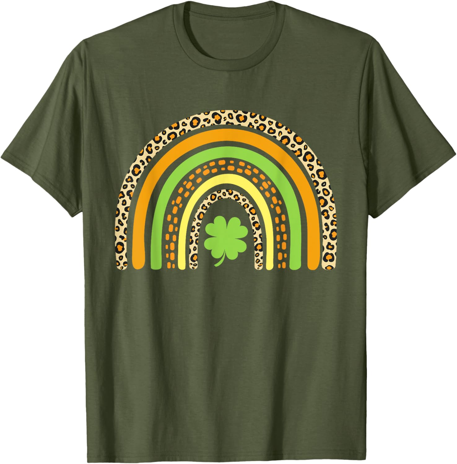 St Patrick's Day Leopard Rainbow Clover T-Shirt for Festive Fun - 18