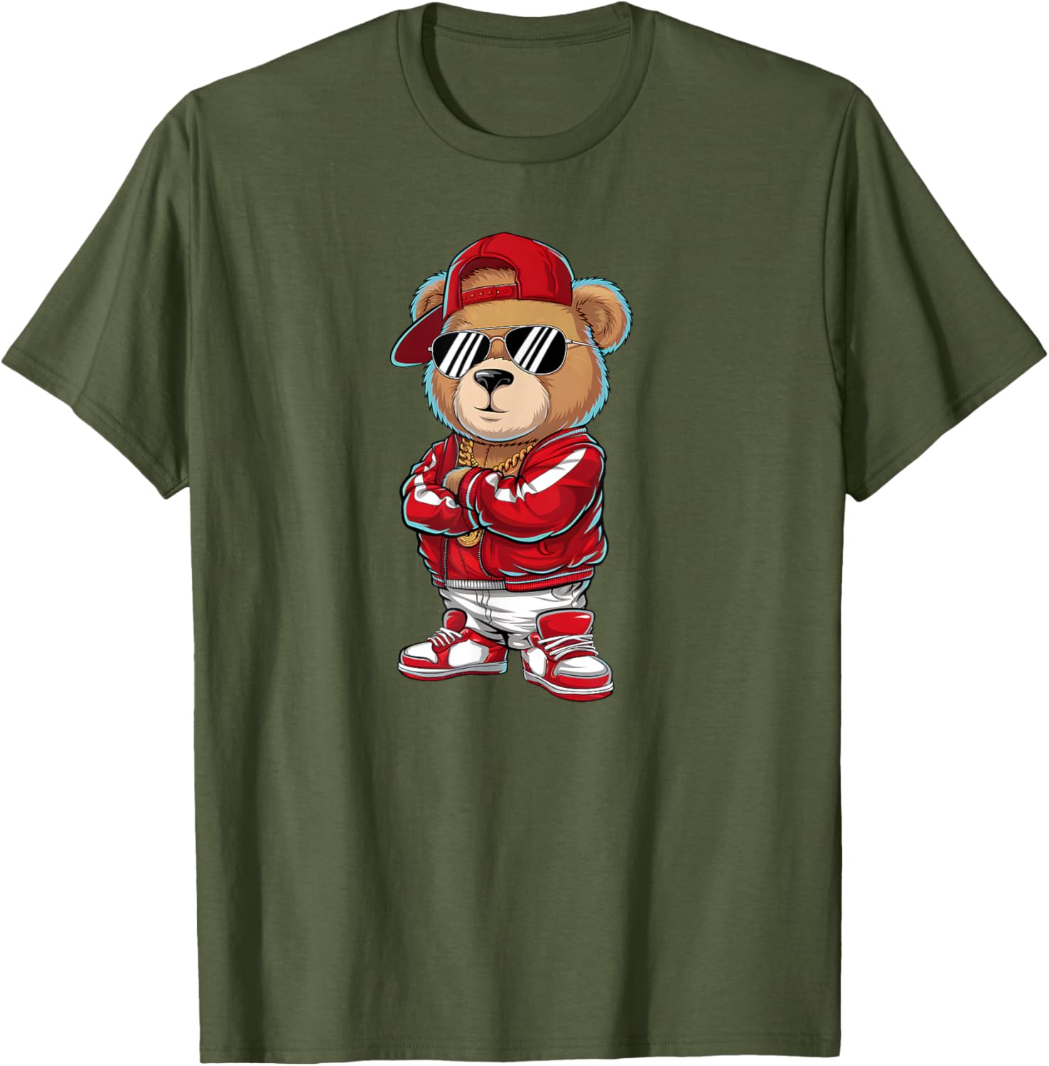 Funny Hip Hop Teddy Bear 90s Graffiti Art T-Shirt for Rap Lovers - 8