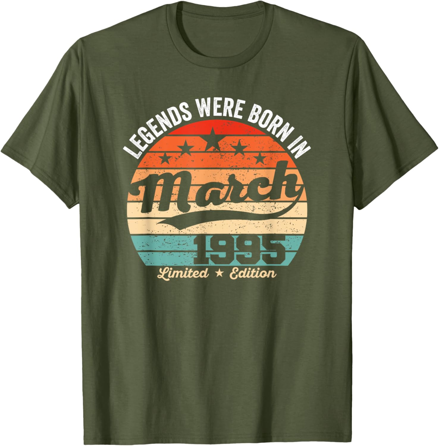 Vintage 30th Birthday Legends Born in March 1995 T-Shirt for Men and Women - 5