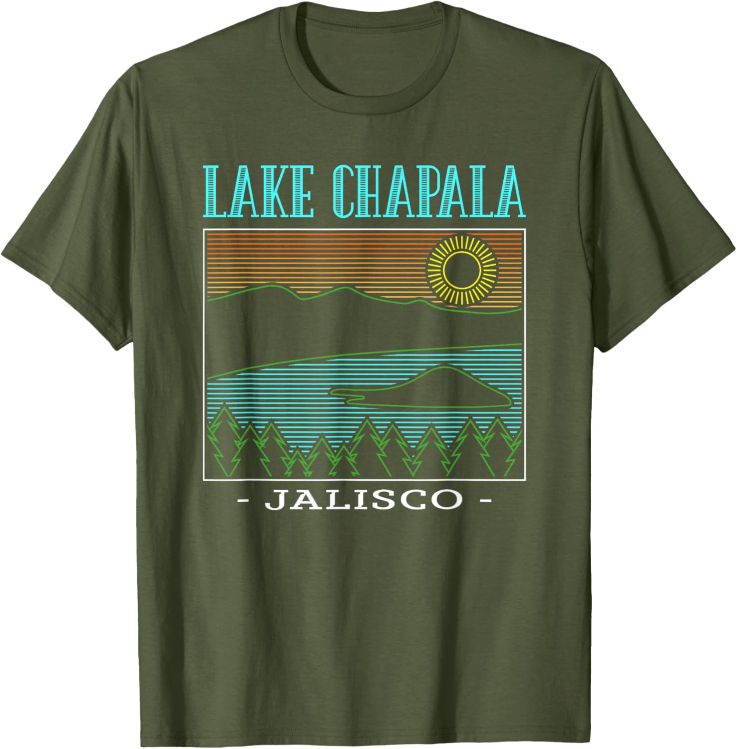 Lake Chapala Jalisco Mountains Vintage T-Shirt for Outdoor Lovers - 8