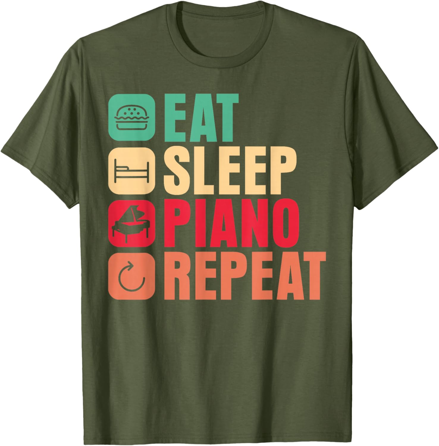 Piano Teacher Eat Sleep Repeat T-Shirt for Music Lovers and Pianists - 18