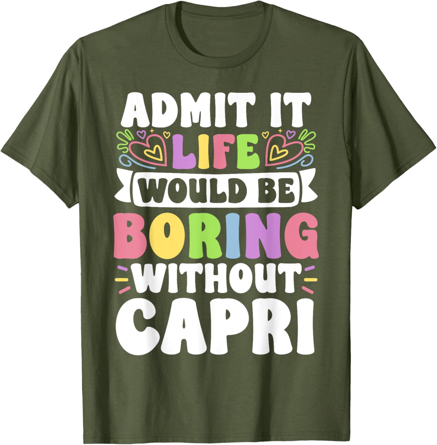Funny Personalized Capri Family T-Shirt with Custom First Name Design - 12
