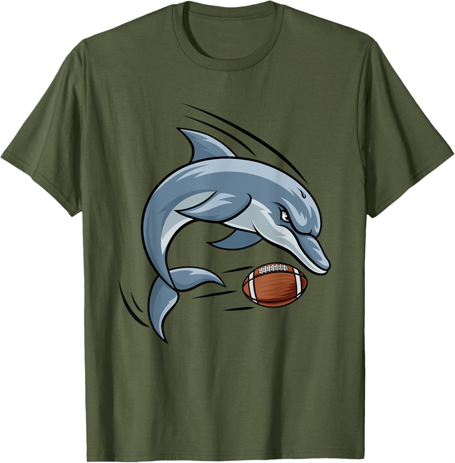 Dolphin Cartoon Character Football T-Shirt for Fun and Sporty Style - 22