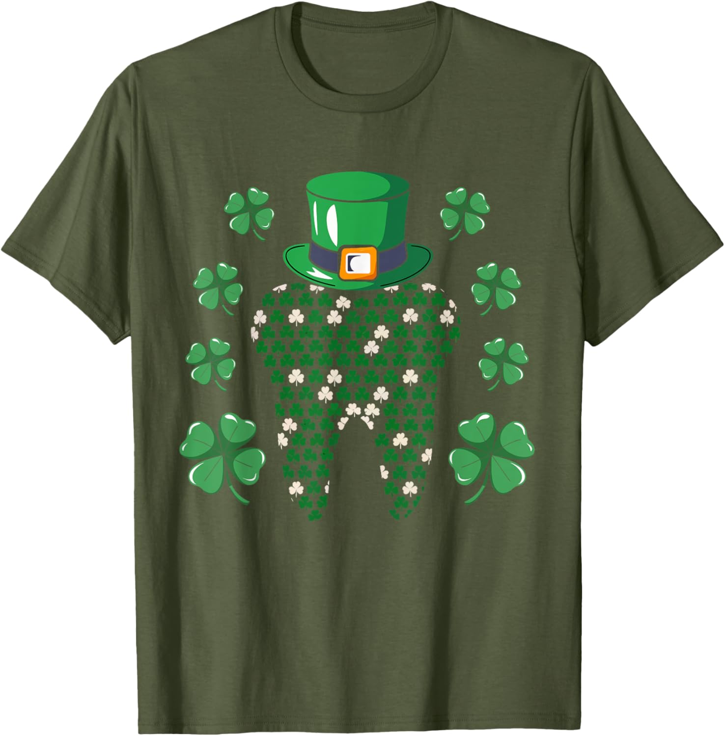 Tooth Leprechaun Hat St Patrick's Day Dentist T-Shirt for Men - 26