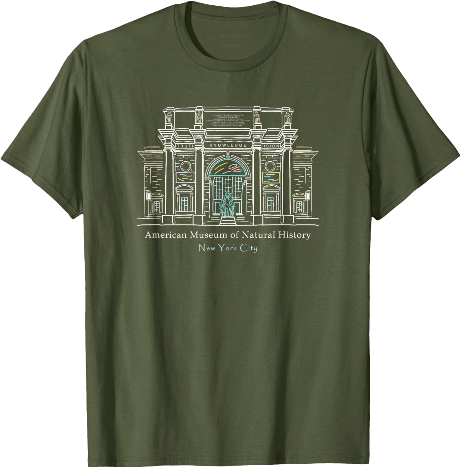 New York City American Museum of Natural History Drawing T-Shirt - 11